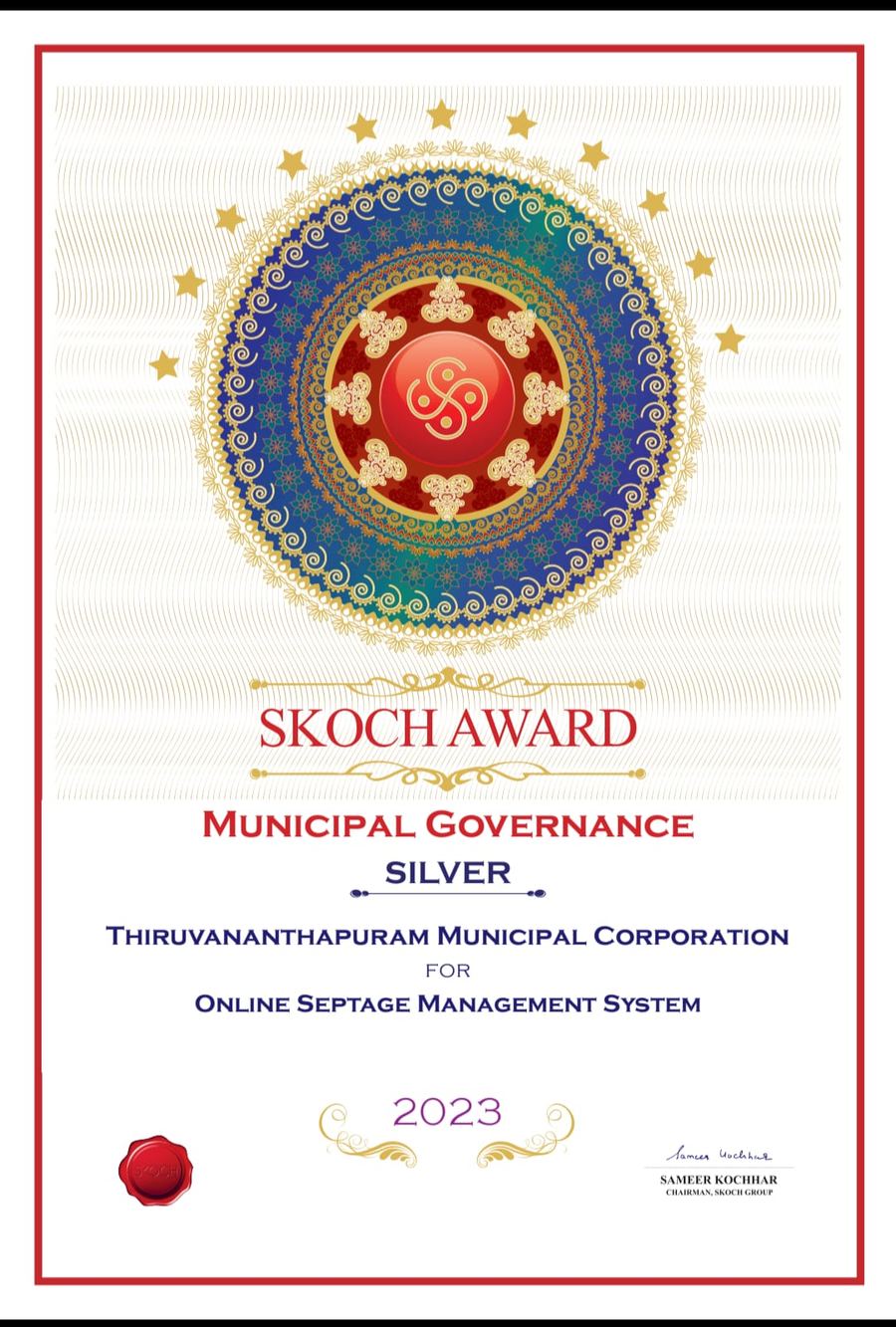 SKOCH Award — Municipal Governance (Silver)